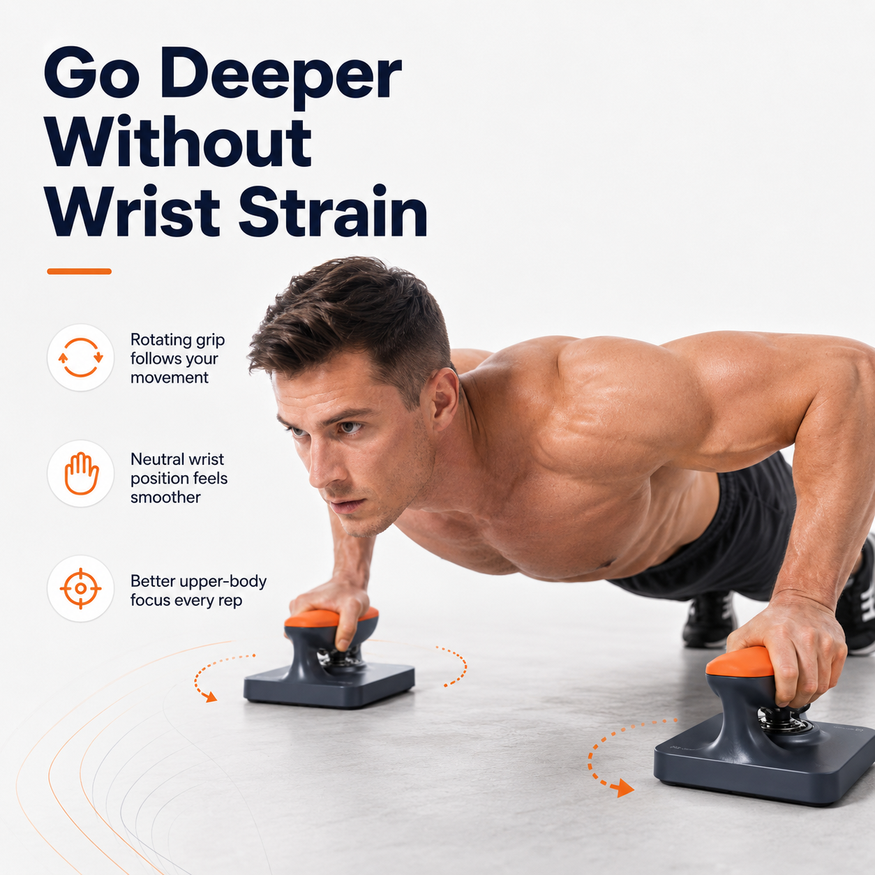 Ergonomic Push-Up Stands With Training Mat