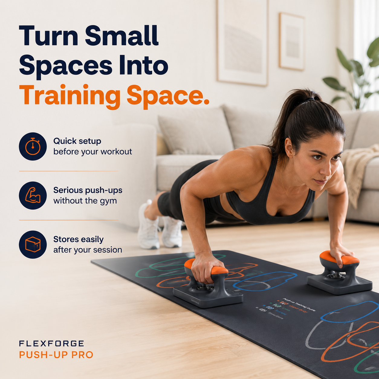 Ergonomic Push-Up Stands With Training Mat