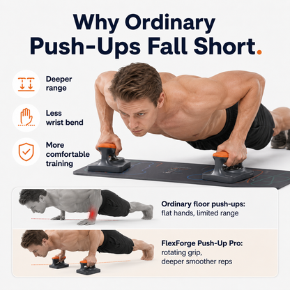 Ergonomic Push-Up Stands With Training Mat